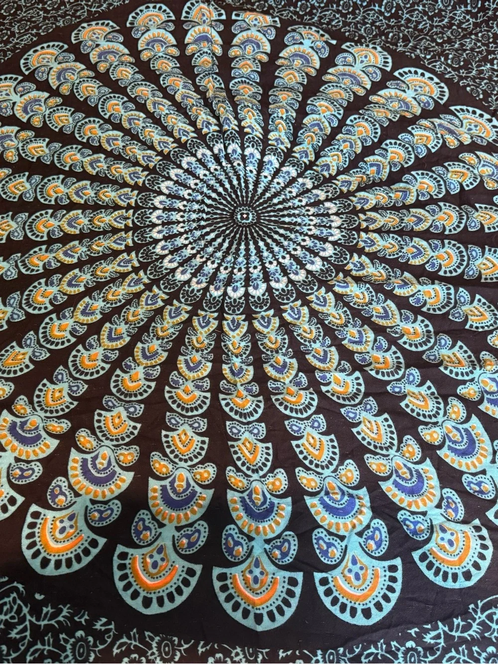 Vibrant Cotton Multicolor Mandala Wall Tapestry - Home Wall Decor